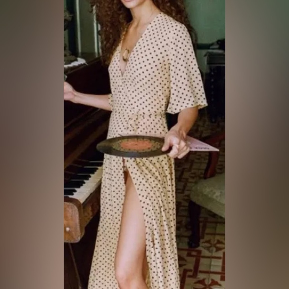 Faithful the Brand Rivera Polka Dot Wrap Dress Size S